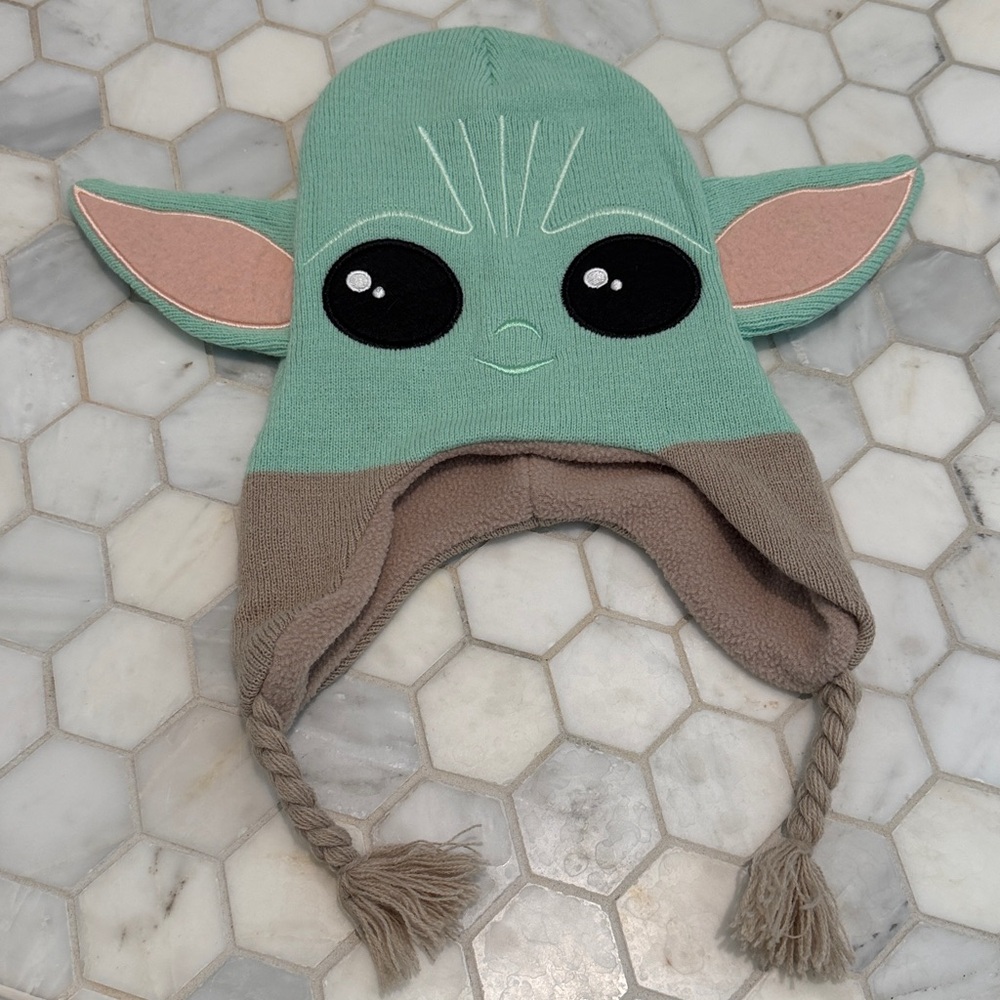 Disney Star Wars Baby Yoda Grogu Laplander Knit Beanie Hat Youth OS